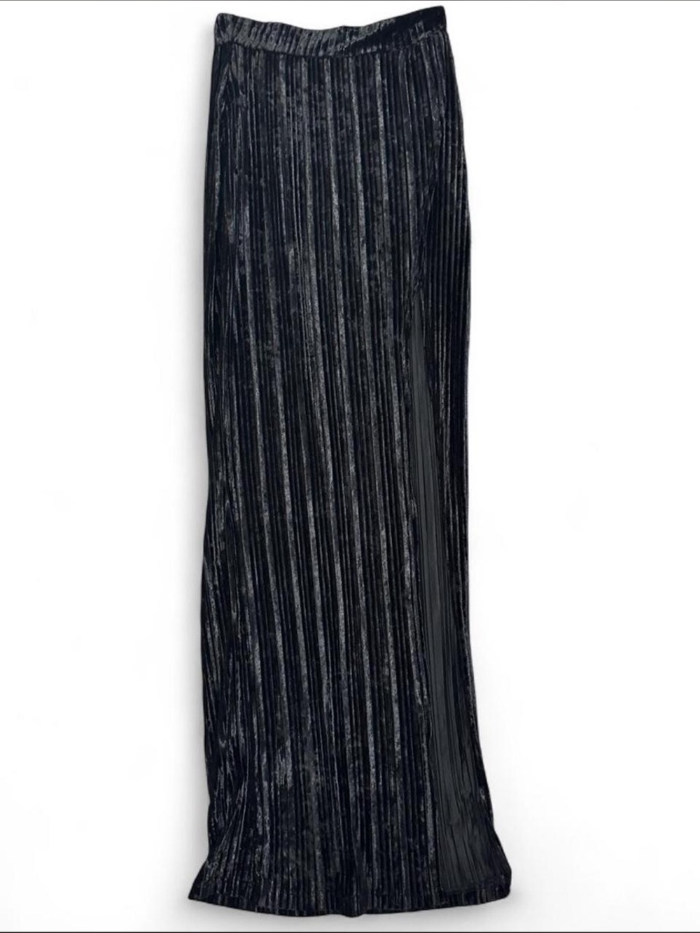 JLUXLABEL Black High-Slit Velvet Maxi Skirt - Picture 2 of 6